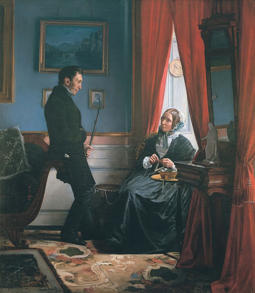 The Artists Parents|Mr. and Mrs. J. P. Bloch in Their Sitting Room 1855 art print by Carl Bloch for $57.95 CAD