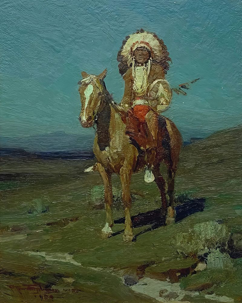 A Sioux Chieftain art print by Frank Tenney Johnson for $57.95 CAD