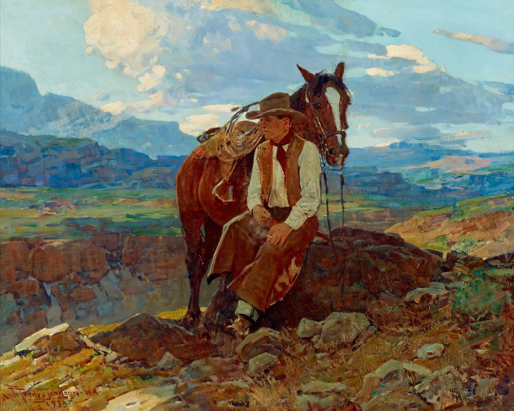 An Idle Dreamer|1938 art print by Frank Tenney Johnson for $57.95 CAD