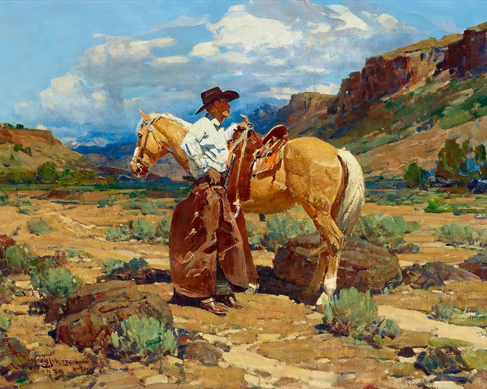 Rim Rock Wrangler|1935 art print by Frank Tenney Johnson for $57.95 CAD