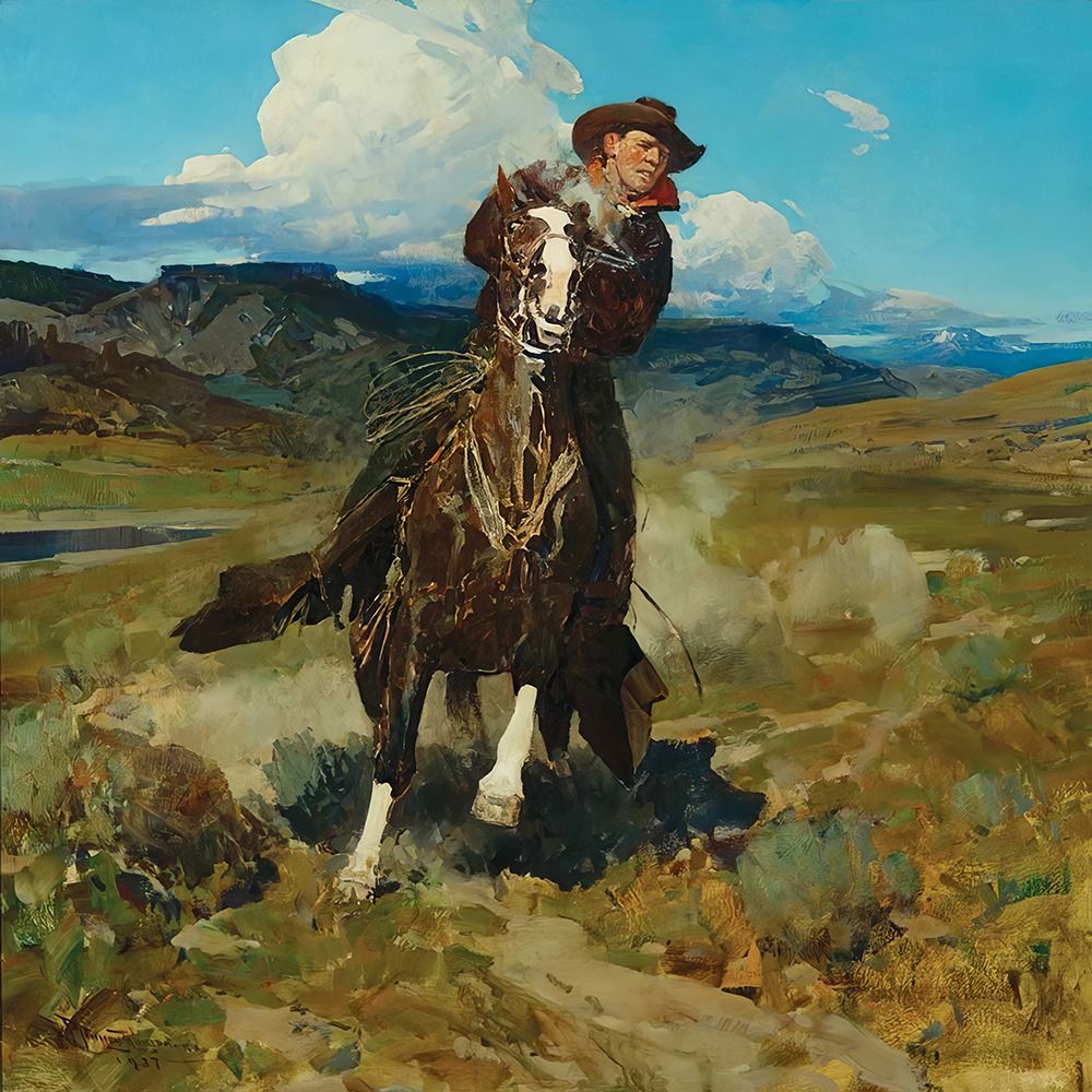 Smoke of a .45 art print by Frank Tenney Johnson for $57.95 CAD
