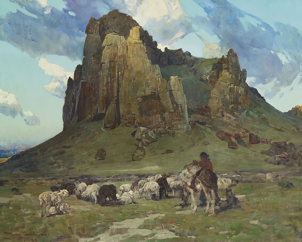 Where Navajos Tend Their Flocks art print by Frank Tenney Johnson for $57.95 CAD