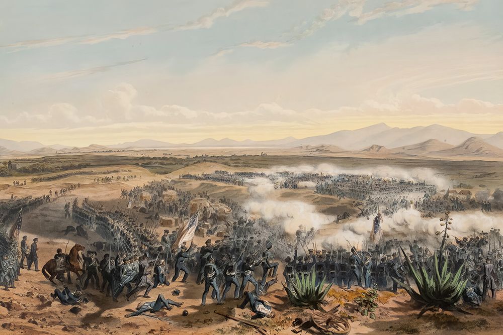 Assault at Contreras in the Mexican American War 1847 art print by Carlos Nebel for $57.95 CAD