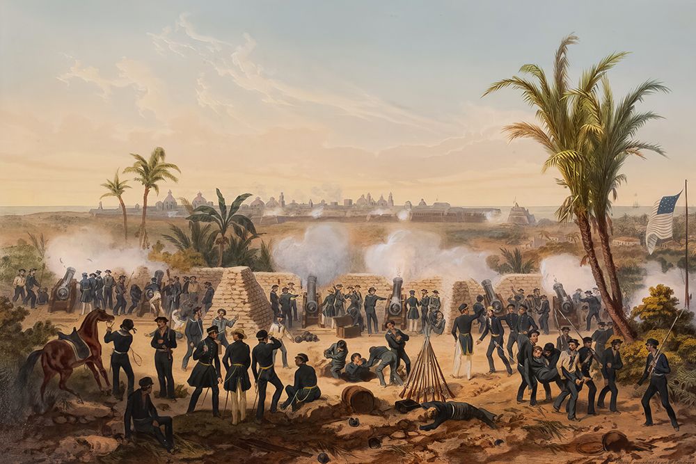 Bombardment of Vera Cruz in the Mexican American War 1847 art print by Carlos Nebel for $57.95 CAD