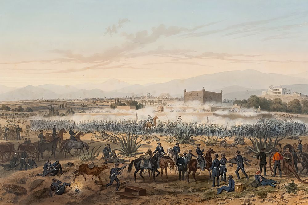 Molino del Rey Attack upon the Cas Mata in the Mexican American War 1847 art print by Carlos Nebel for $57.95 CAD