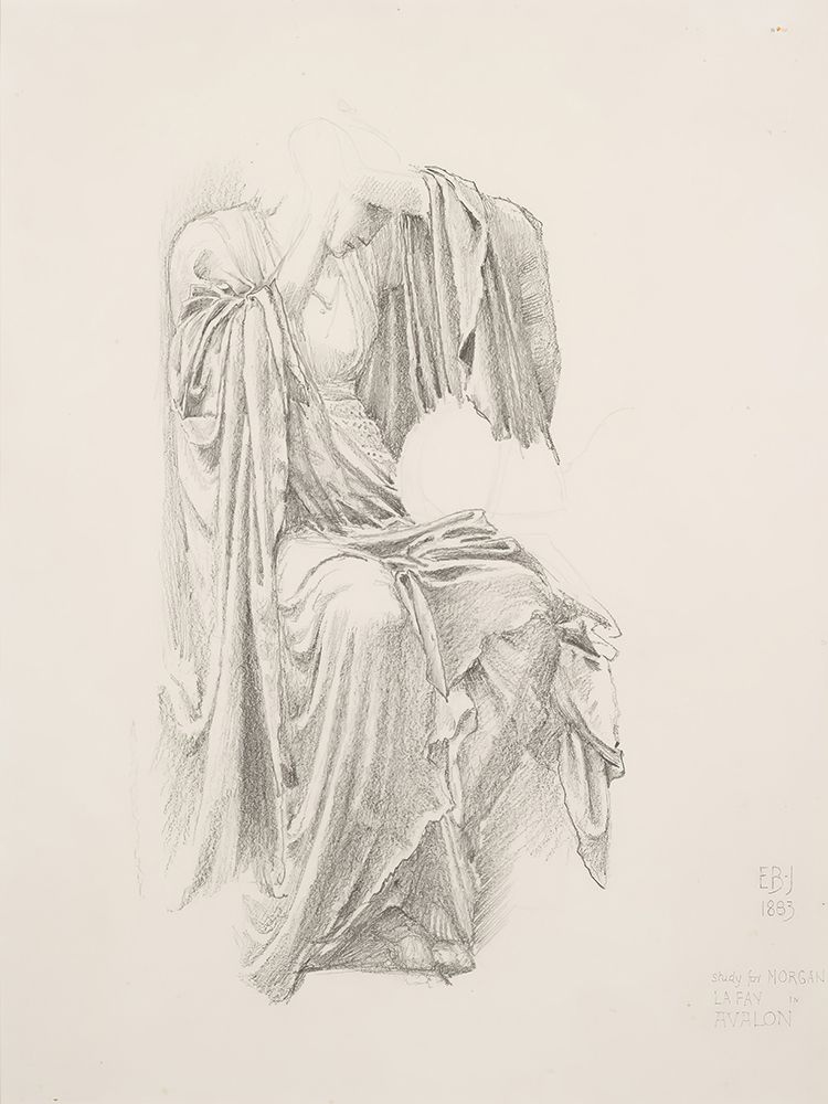 Draping Study for Queen Morgana le Fay 1893 art print by Edward Burne-Jones for $57.95 CAD