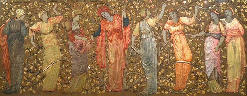 Frieze of Eight Women Gathering Apples art print by Edward Burne-Jones for $57.95 CAD