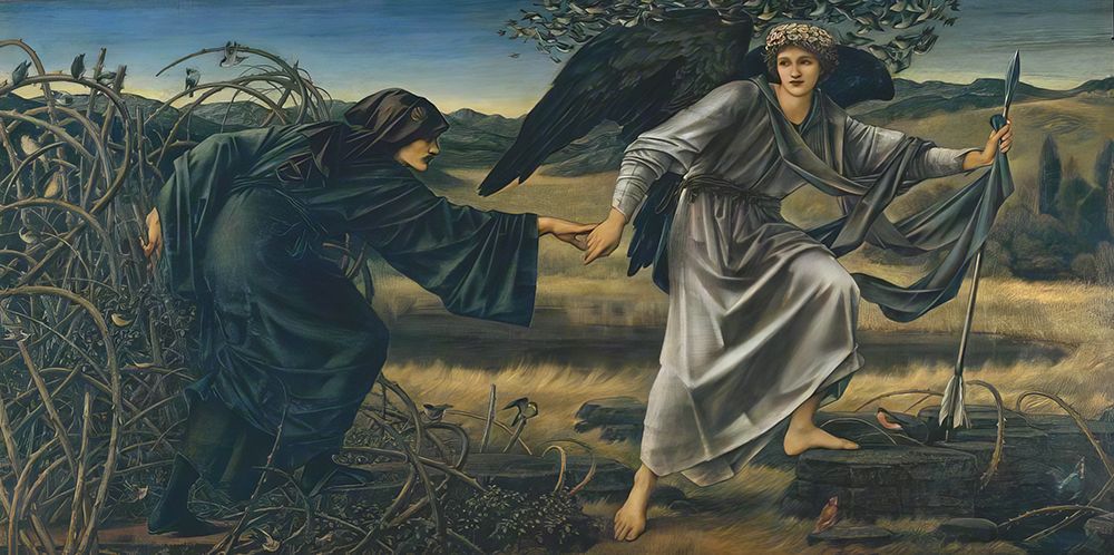 Love and the Pilgrim 1896 art print by Edward Burne-Jones for $57.95 CAD