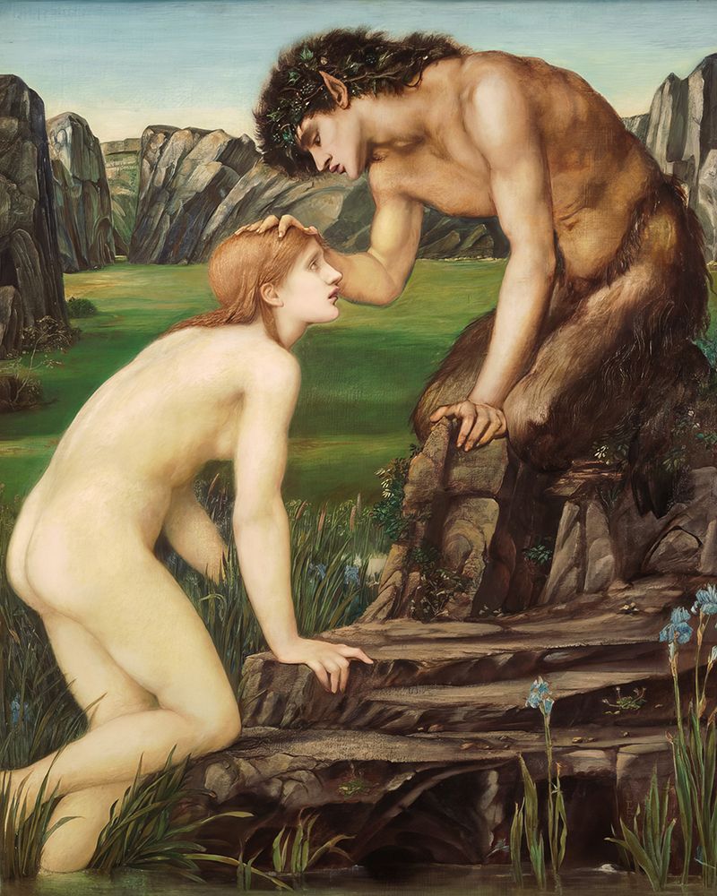 Pan and Psyche 1870 art print by Edward Burne-Jones for $57.95 CAD