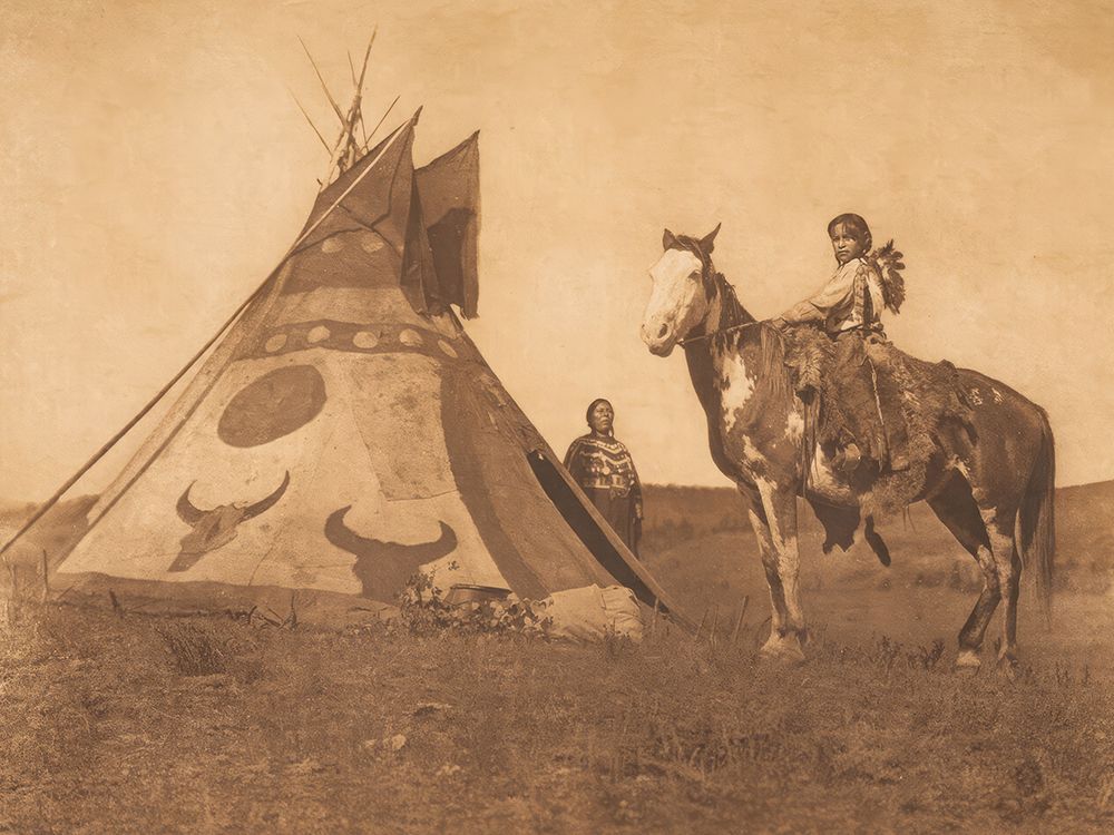 A Painted Tipi - Assiniboin 1926 art print by Edward S Curtis for $57.95 CAD