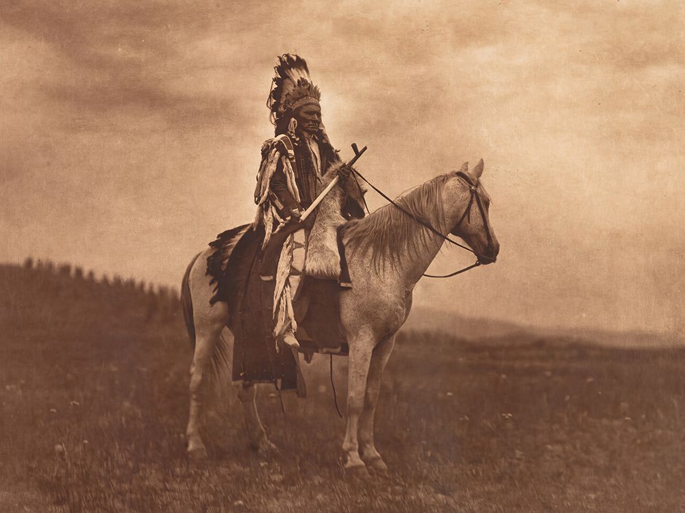 A War Chief - Nez Perce 1905 art print by Edward S Curtis for $57.95 CAD