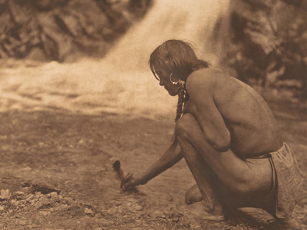An Offering at the Waterfall - Nambe 1925 art print by Edward S Curtis for $57.95 CAD