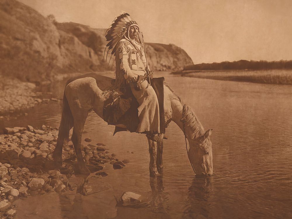Bow River - Blackfoot 1926 art print by Edward S Curtis for $57.95 CAD
