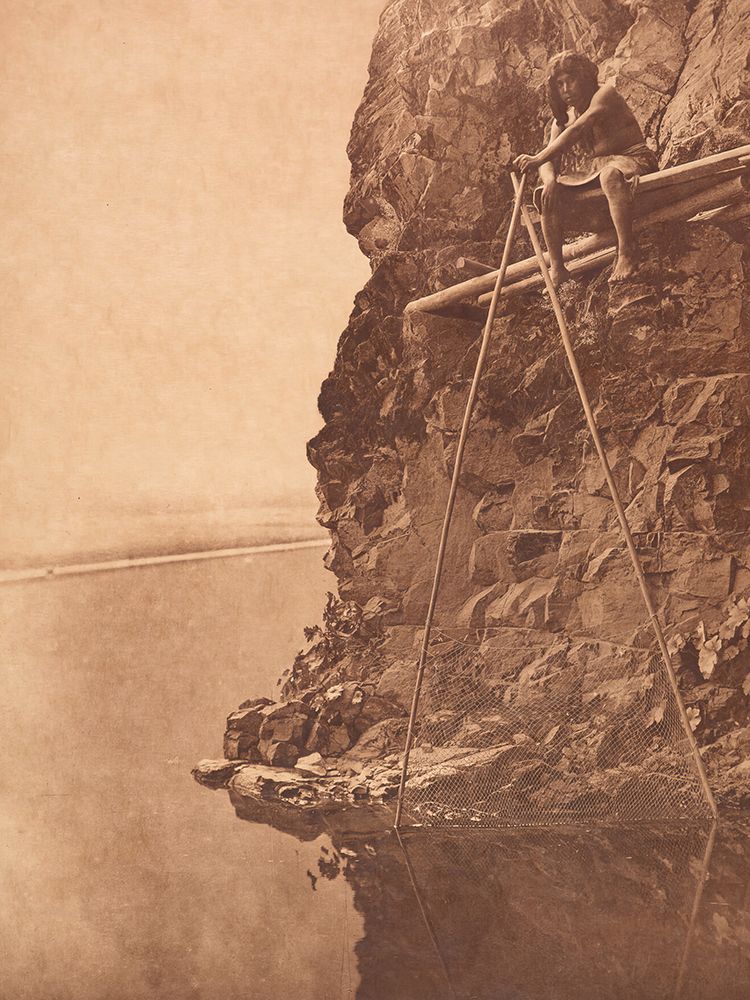 Fishing Platform on Trinity River - Hupa 1923 art print by Edward S. Curtis for $57.95 CAD