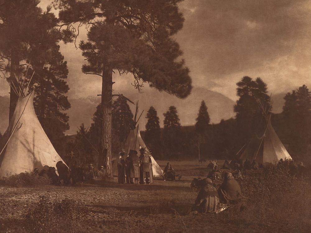 Flathead Camp on Jocko River 1910 art print by Edward S. Curtis for $57.95 CAD