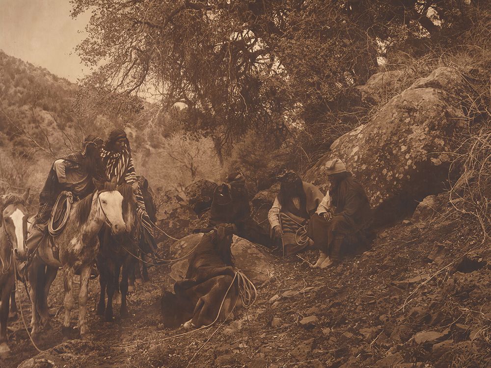 Story Telling - Apache 1903 art print by Edward S. Curtis for $57.95 CAD