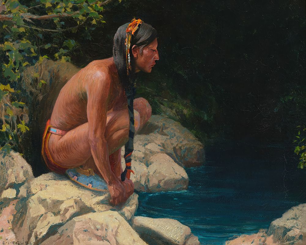 Creekside Meditation art print by Eanger Irving Couse for $57.95 CAD