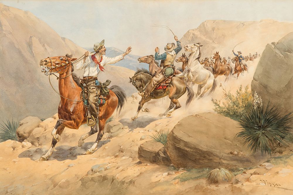 Danger Ahead|Horse Thieves art print by Herman Hansen for $57.95 CAD