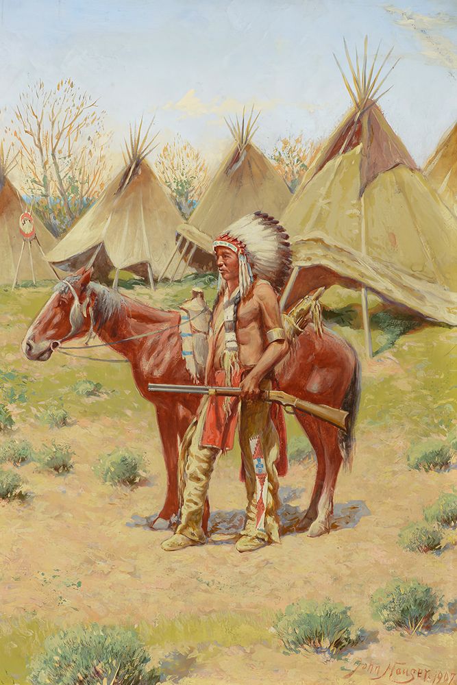 An Indian Encampment art print by John Hauser for $57.95 CAD