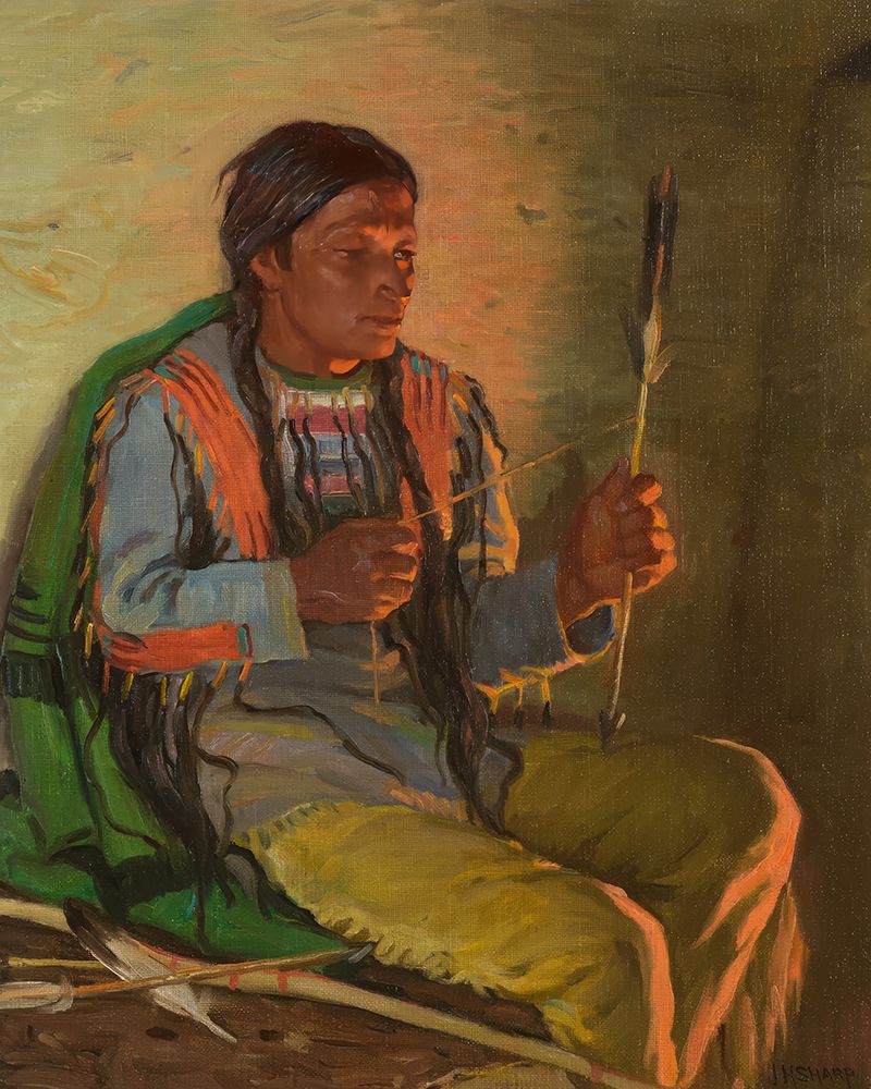 Feathering Arrows|White Weasel Taos art print by Joseph Henry Sharp for $57.95 CAD
