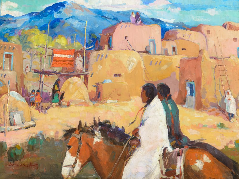 Untitled Pueblo Scene art print by Laverne Nelson Black for $57.95 CAD