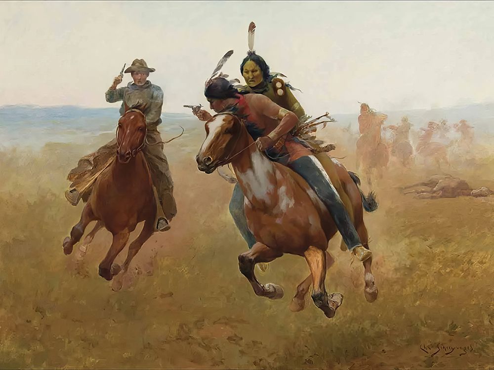 A Close Call art print by Charles Schreyvogel for $57.95 CAD