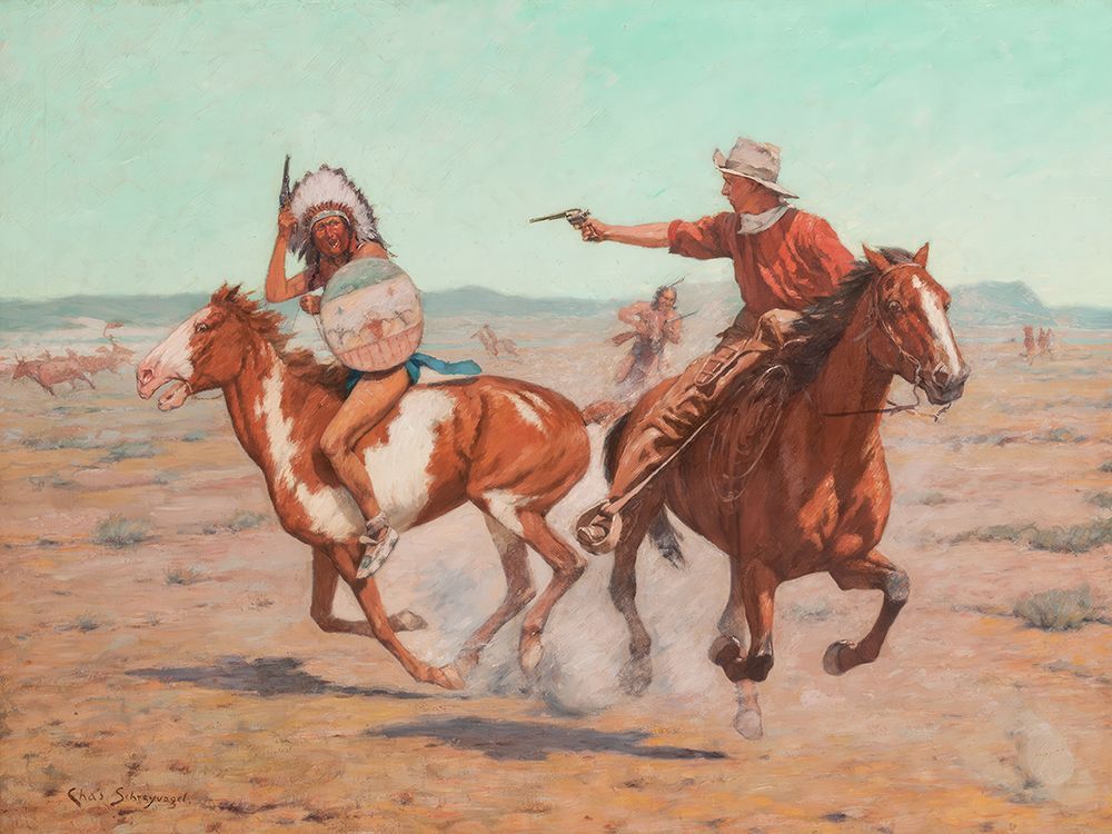 Attack on the Herd art print by Charles Schreyvogel for $57.95 CAD