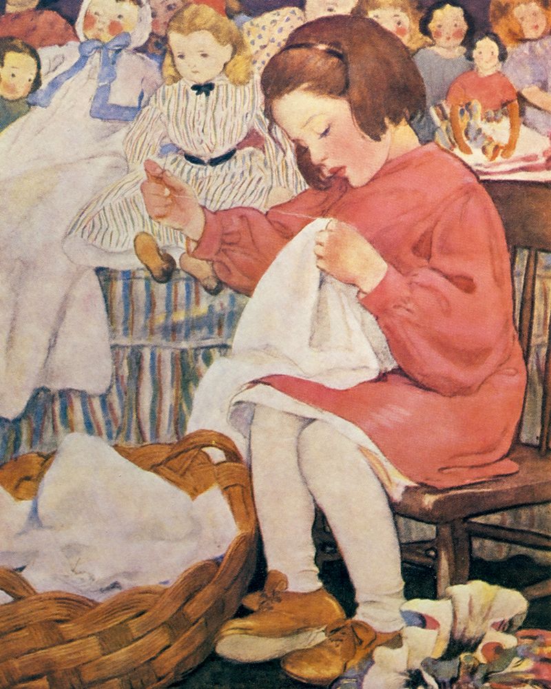 A Childs Book of Old Verses 1910 - How Doth the Busy Bee art print by Jessie Willcox Smith for $57.95 CAD