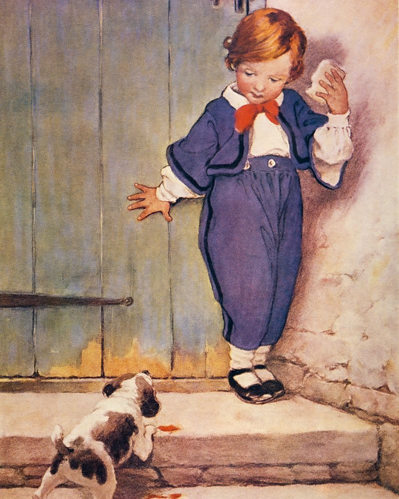 A Childs Book of Old Verses 1910 - Let Dogs Delight to Bark and Bite art print by Jessie Willcox Smith for $57.95 CAD