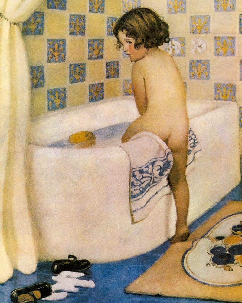 Standard Sanitary Manufacturing Company 1924 - Climbing into the Tub art print by Jessie Willcox Smith for $57.95 CAD