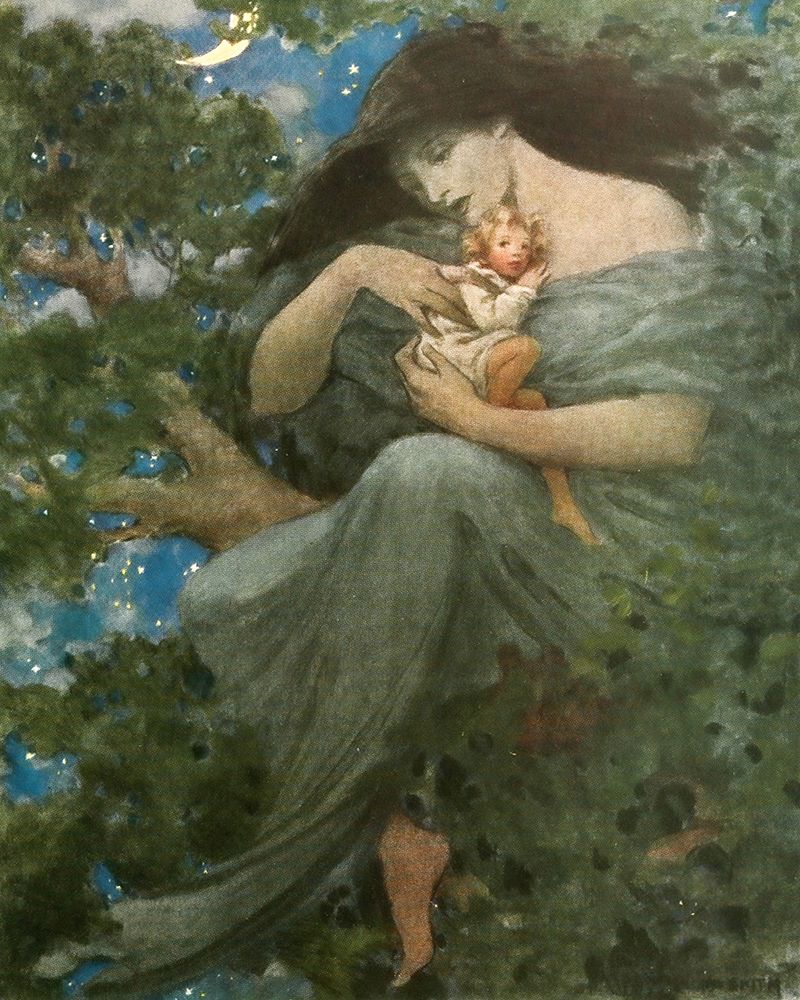 At the Back of the North Wind 1919 - On Top of the Great Beech Tree art print by Jessie Willcox Smith for $57.95 CAD