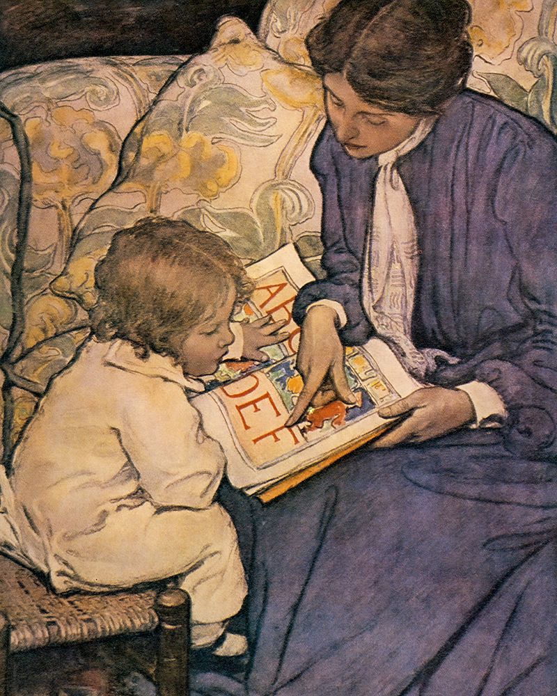 The First Lesson art print by Jessie Willcox Smith for $57.95 CAD