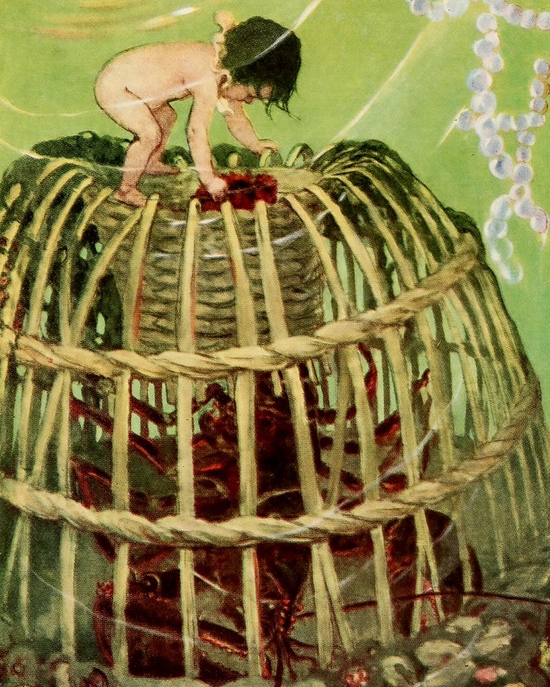 The Water Babies 1916 - Tom Clawed a Hole art print by Jessie Willcox Smith for $57.95 CAD