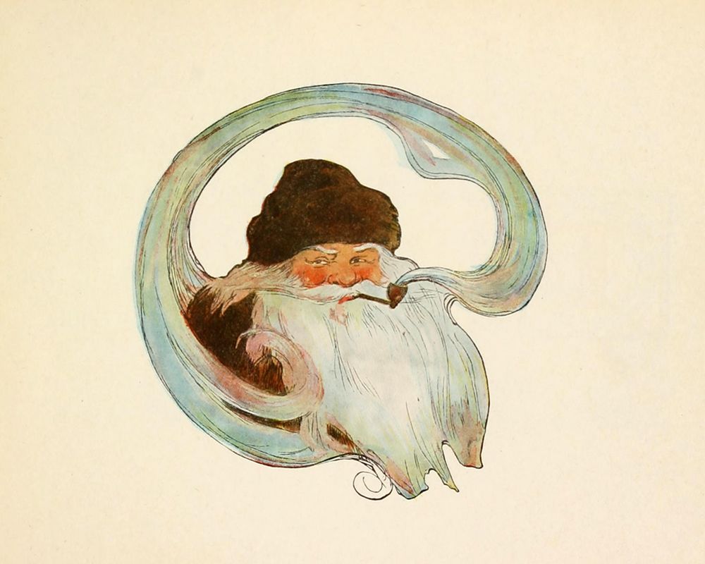 Twas the Night before Christmas 1912 - Santa and Pipe art print by Jessie Willcox Smith for $57.95 CAD
