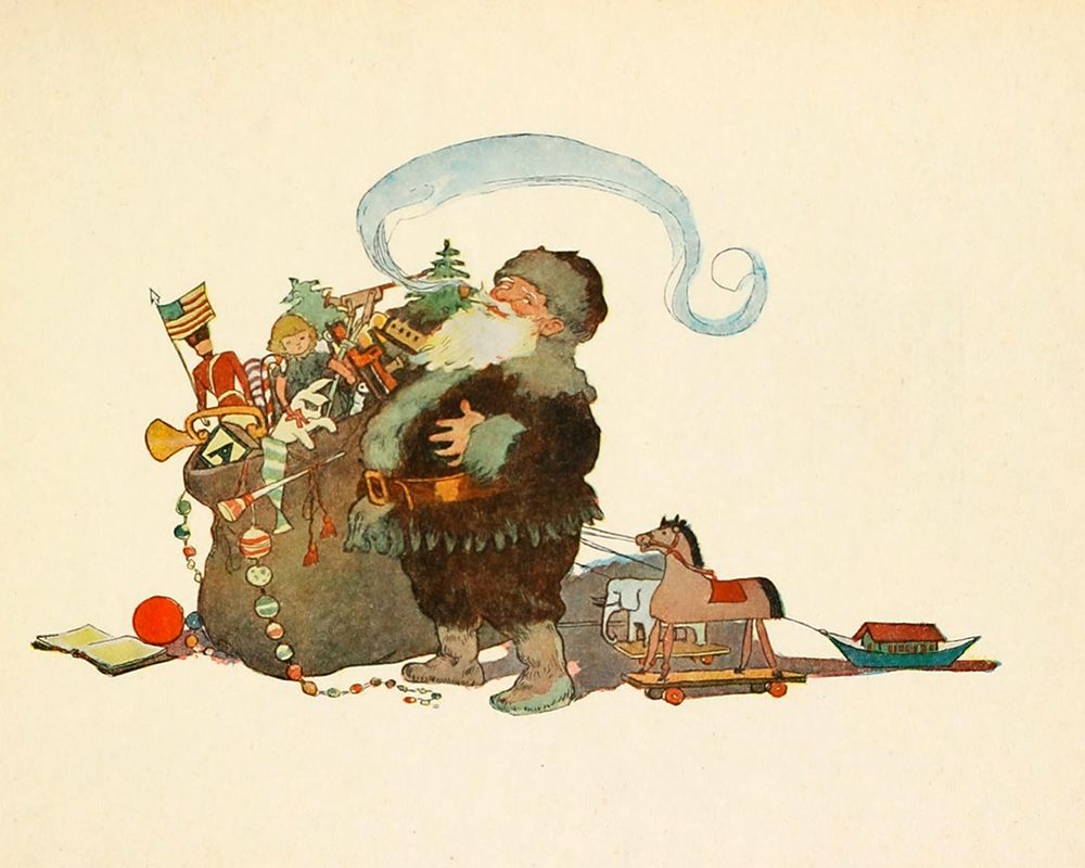 Twas the Night before Christmas 1912 - Santa and Toys art print by Jessie Willcox Smith for $57.95 CAD