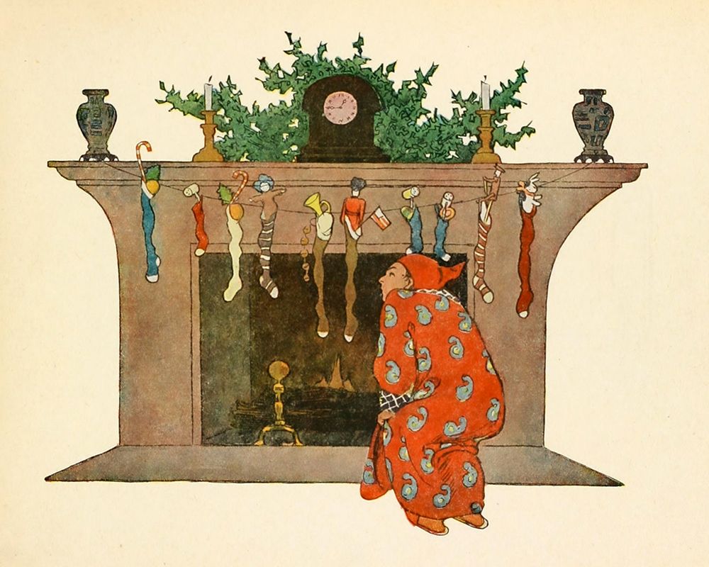 Twas the Night before Christmas 1912 - Waiting for Santa art print by Jessie Willcox Smith for $57.95 CAD