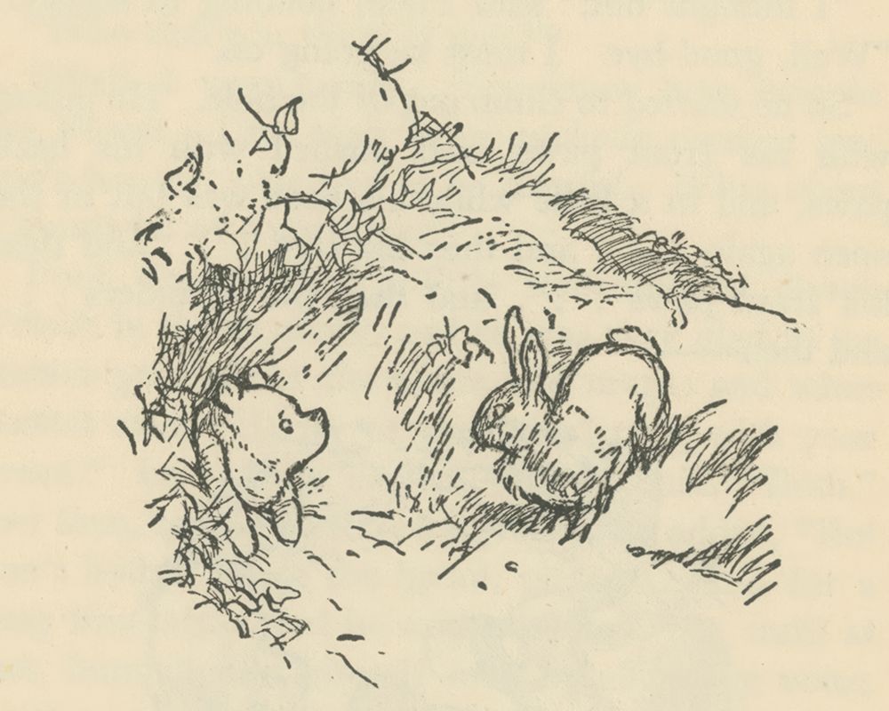 Winnie-the-Pooh 1926 - Are You Stuck art print by Ernest H Shepard for $57.95 CAD