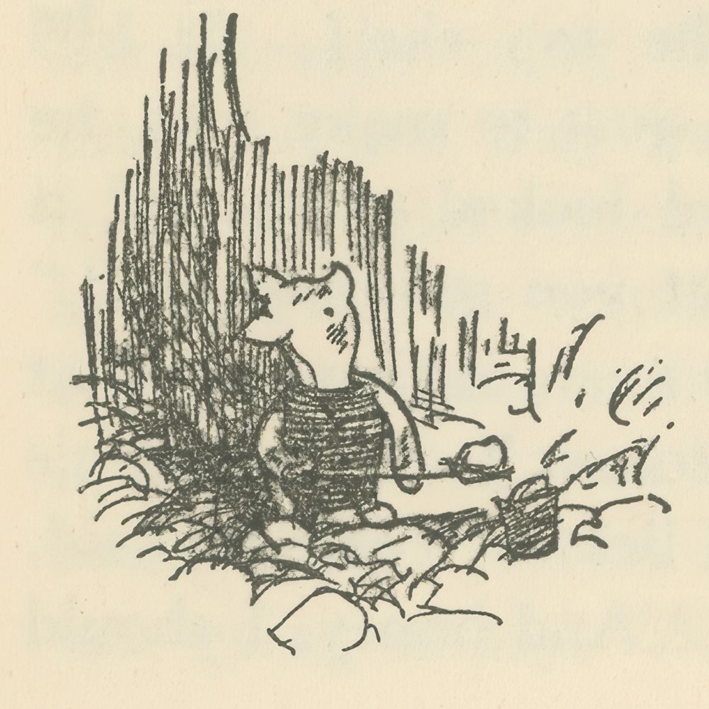 Winnie-the-Pooh 1926 - At the Bottom of the Pit art print by Ernest H Shepard for $57.95 CAD