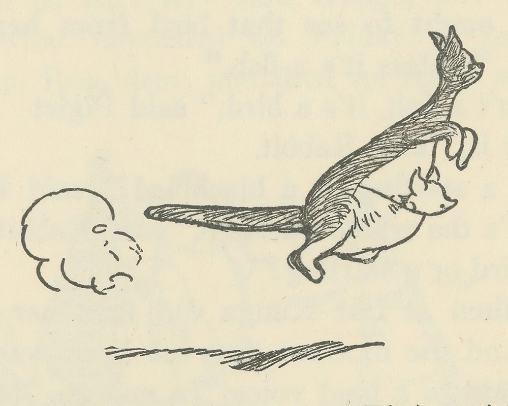 Winnie-the-Pooh 1926 - In Three Large Jumps art print by Ernest H Shepard for $57.95 CAD