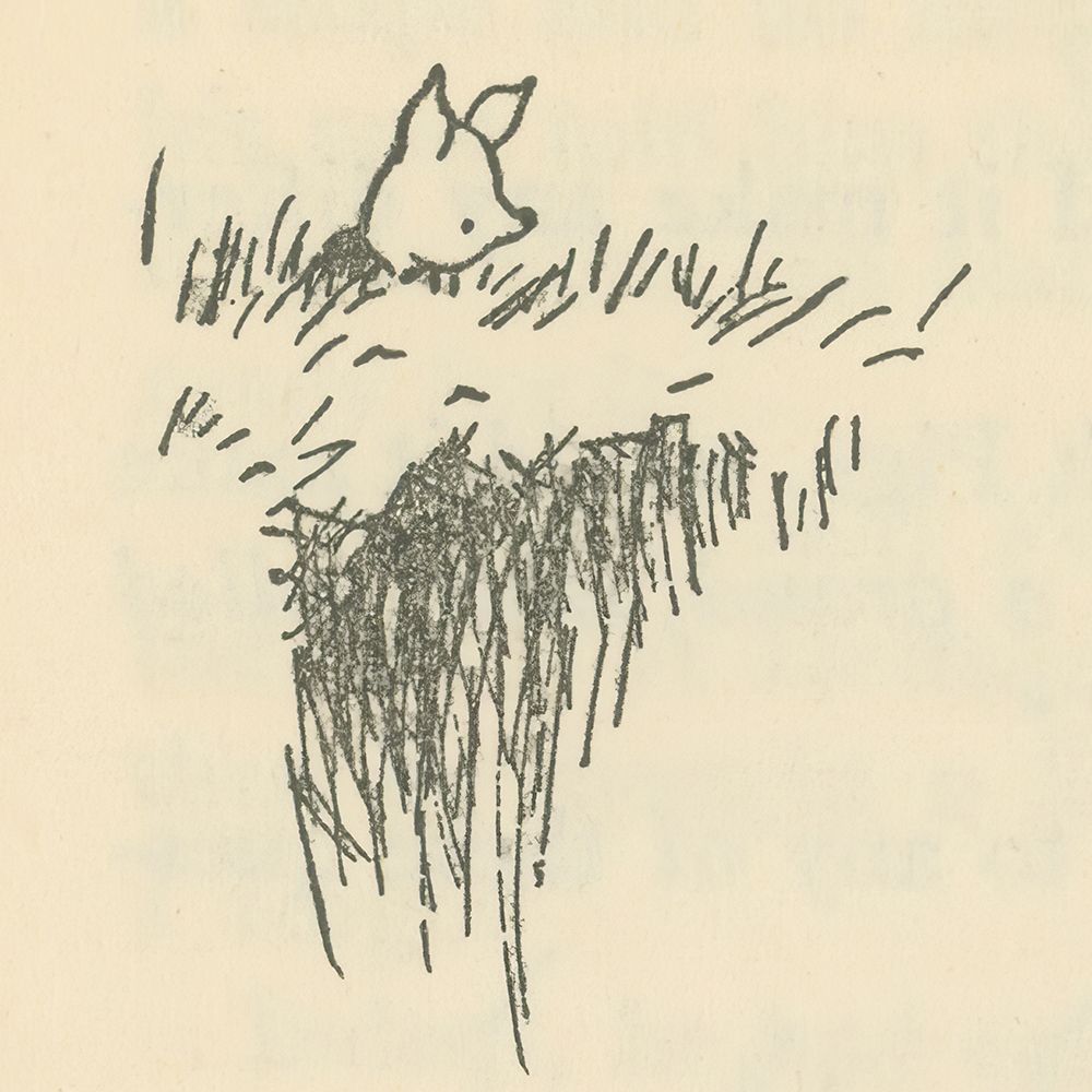 Winnie-the-Pooh 1926 - Piglet Peeping Cautiously art print by Ernest H Shepard for $57.95 CAD