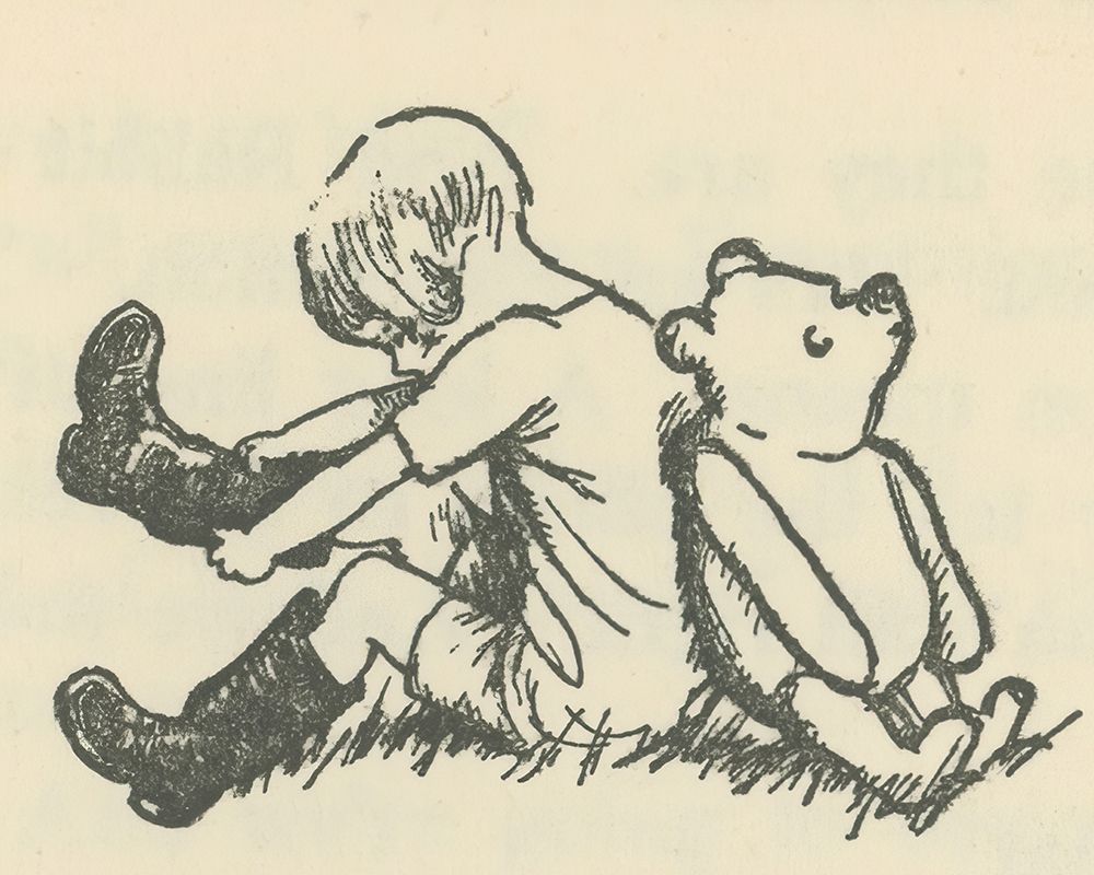 Winnie-the-Pooh 1926 - Pulling on the Big Boots art print by Ernest H Shepard for $57.95 CAD