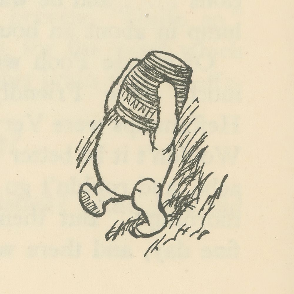 Winnie-the-Pooh 1926 - Stuck Tightly art print by Ernest H Shepard for $57.95 CAD