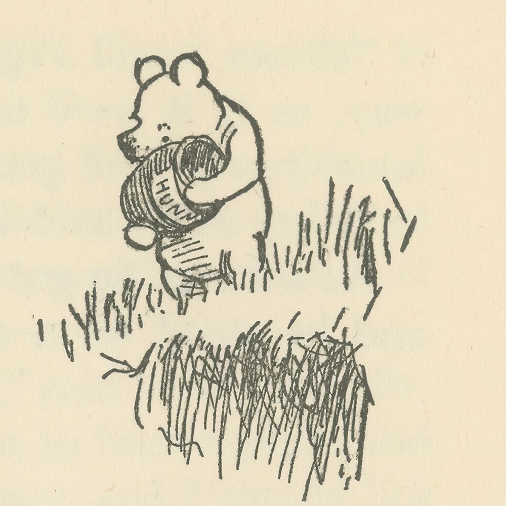 Winnie-the-Pooh 1926 - The Not Quite Full Hunny Jar art print by Ernest H Shepard for $57.95 CAD