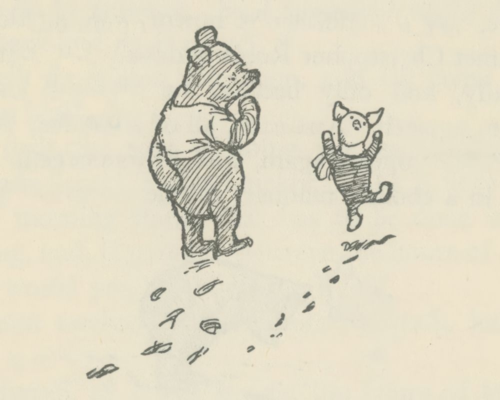 Winnie-the-Pooh 1926 - What said Piglet with a Jump art print by Ernest H Shepard for $57.95 CAD