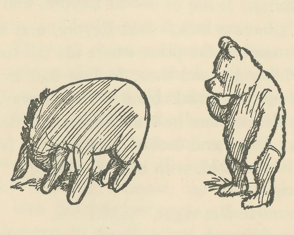 Winnie-the-Pooh 1926 - Whats Happened to Your Tail art print by Ernest H Shepard for $57.95 CAD