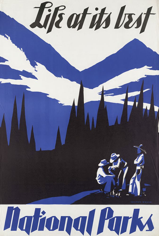 American Vintage National Parks Poster Blue art print by Vintage Travel Poster for $57.95 CAD