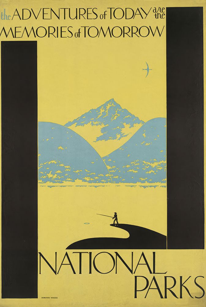 American Vintage National Parks Poster Fishing art print by Vintage Travel Poster for $57.95 CAD