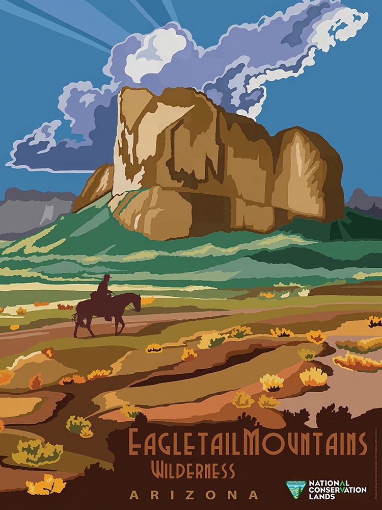 Arizona Eagletail Mountains Vintage Travel Poster art print by Vintage Travel Poster for $57.95 CAD