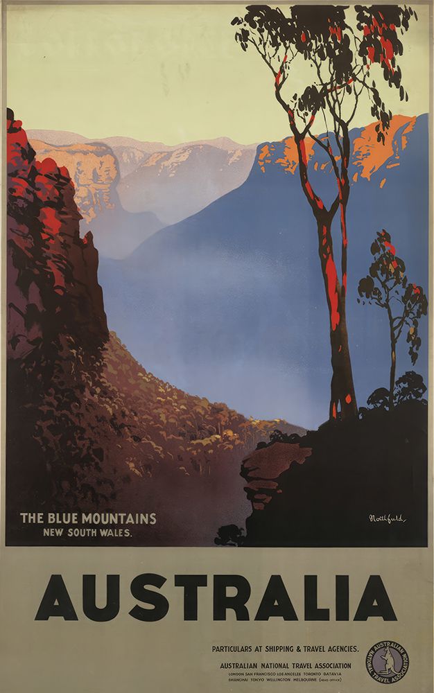 Australia Blue Mountains Vintage Travel Poster art print by Vintage Travel Poster for $57.95 CAD
