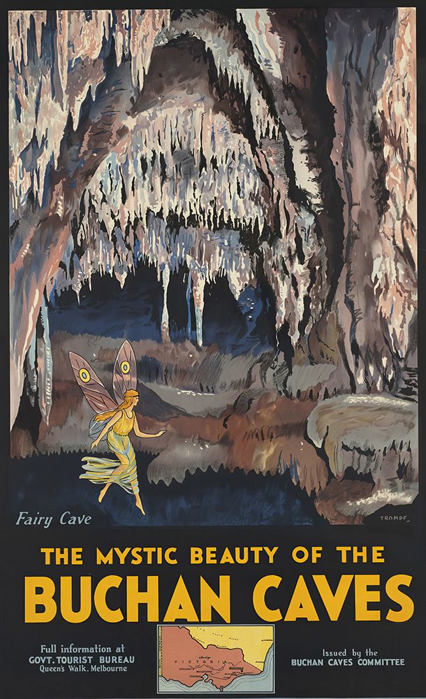 Australia Buchan Caves Vintage Travel Poster art print by Vintage Travel Poster for $57.95 CAD